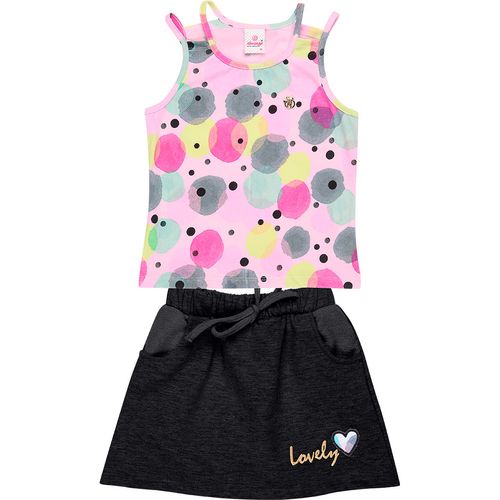 conjunto short saia e blusa infantil