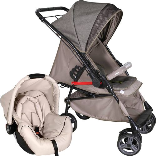 Conjunto Galzerano Carrinho De Bebe Maranello Ii Bebe Conforto Piccolina Caramelo Preto Bege Cantinhodamoda